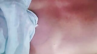 Masturbation in my ex’s linen shirt and pussy squirt